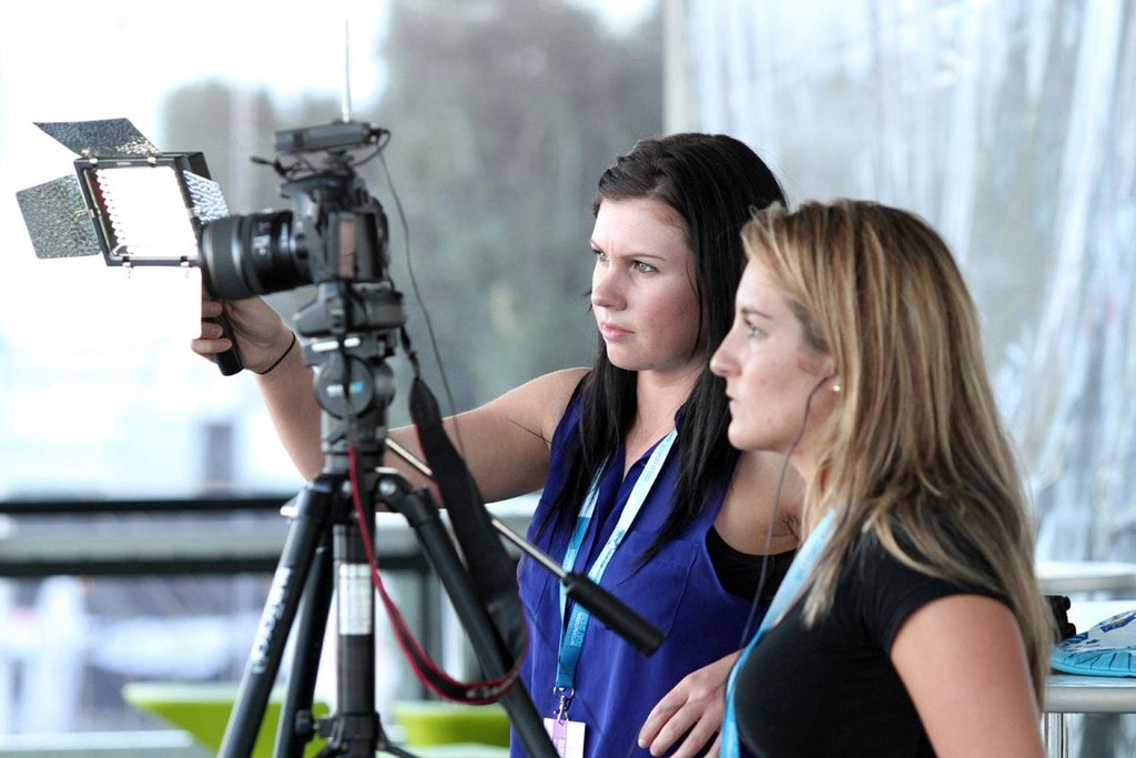 Rosie and Sarah - interns at SCIBS 2012 © Marine Business World http://marinebusiness-world.com/
